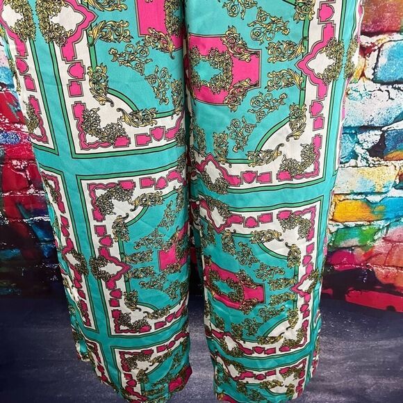 Pretty Little Thing Scarf Print Wide Leg Trouser Pants Size 6 - Picture 9 of 9